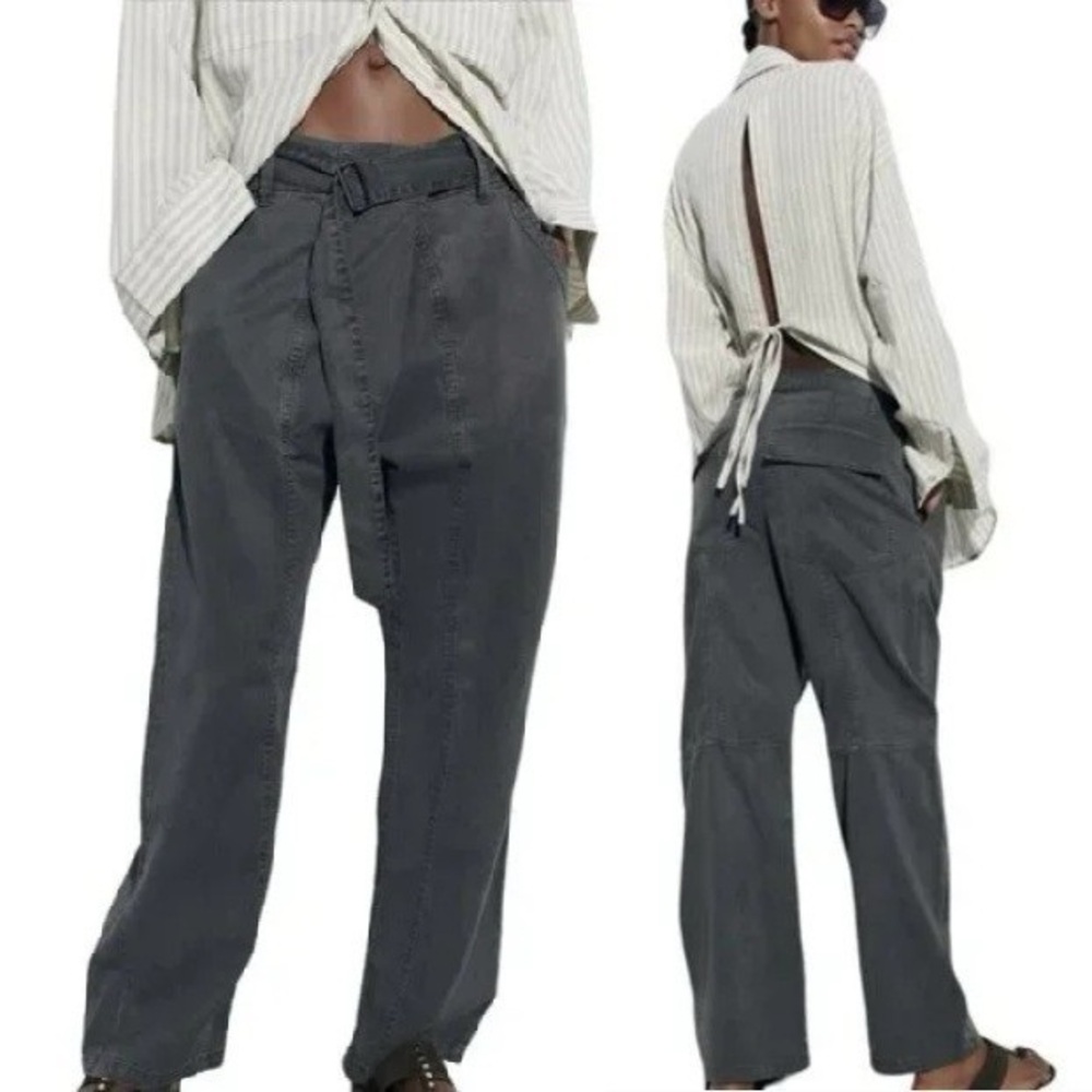 Zara Oversized Belted Trousers – Size XS